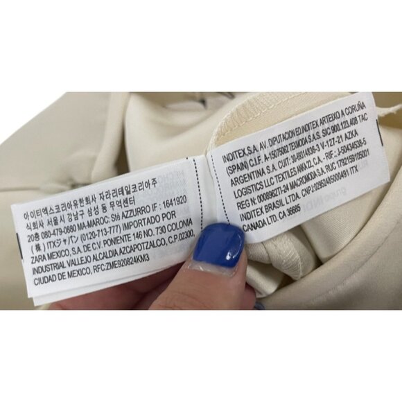 Zara Womens Satin Midi Skirt XL Ivory Zw Collection Back slit 2396/925 NWT - Picture 9 of 16